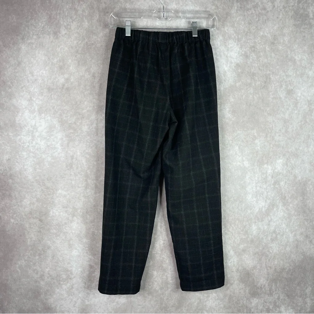 The Group Babaton Jimmy Pant Mid Rise Twill Trousers Black Fine Grid Size XS - Picture 4 of 8